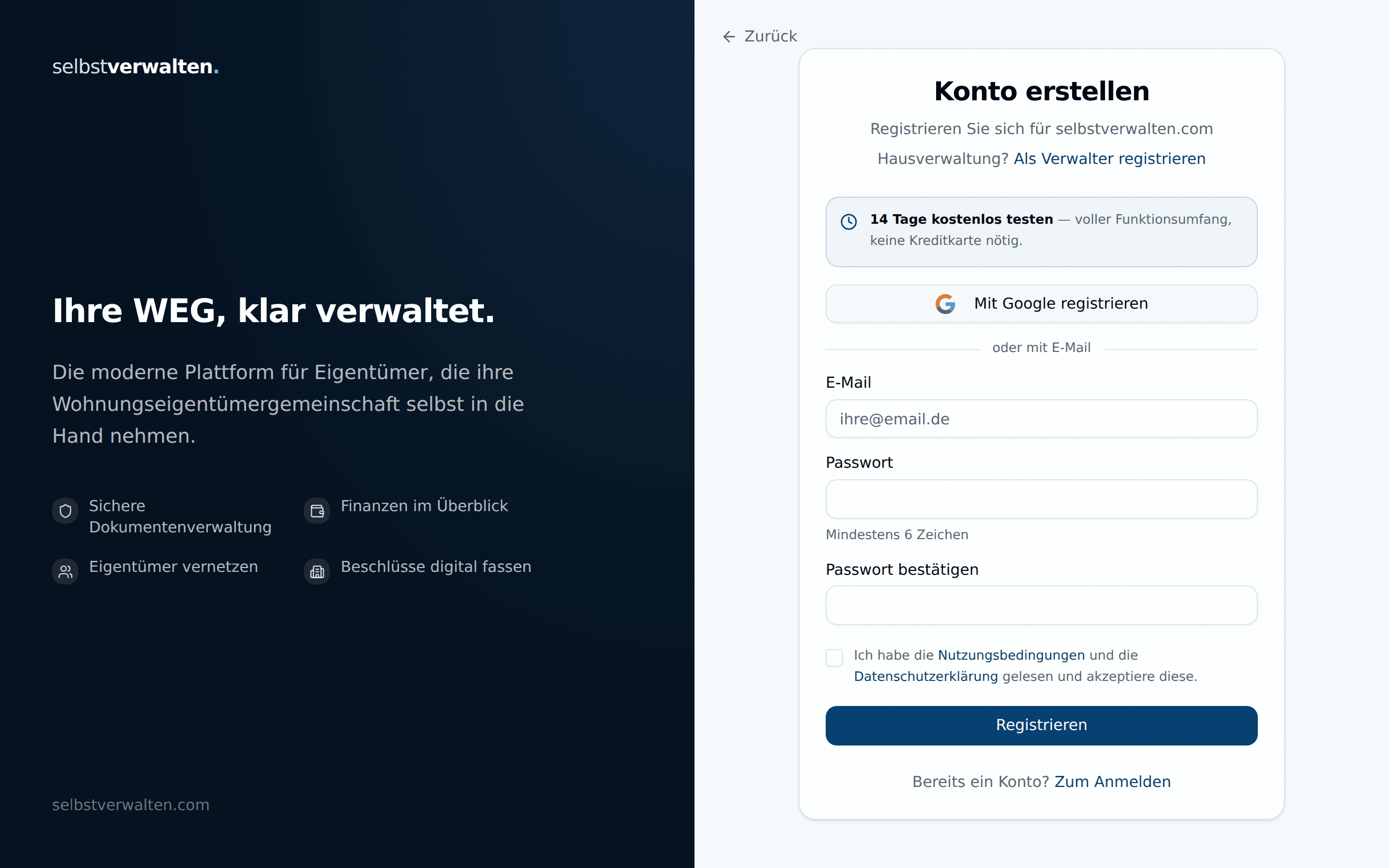 Registrierungsseite