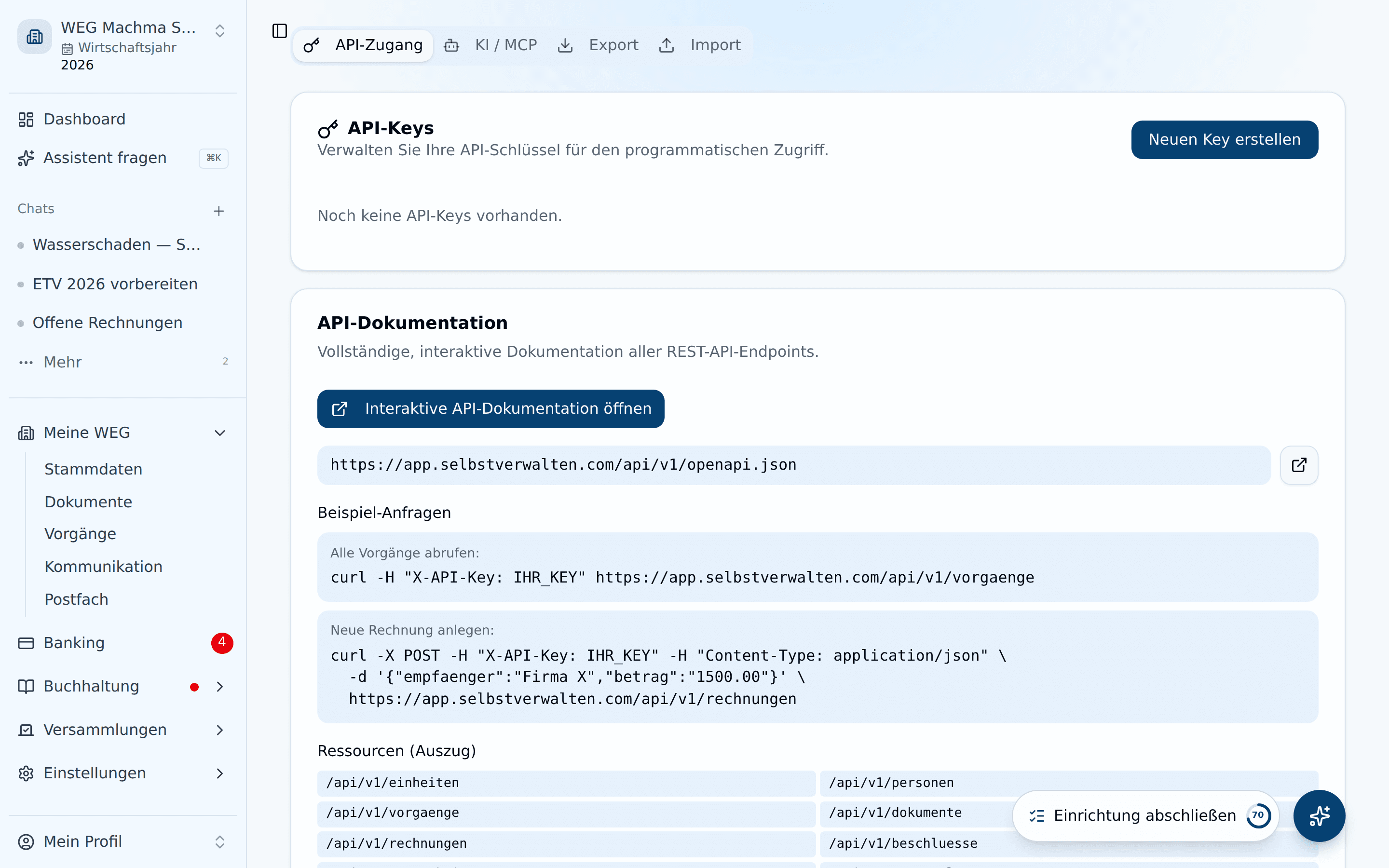 Daten & API – Import, Export und Schnittstellen