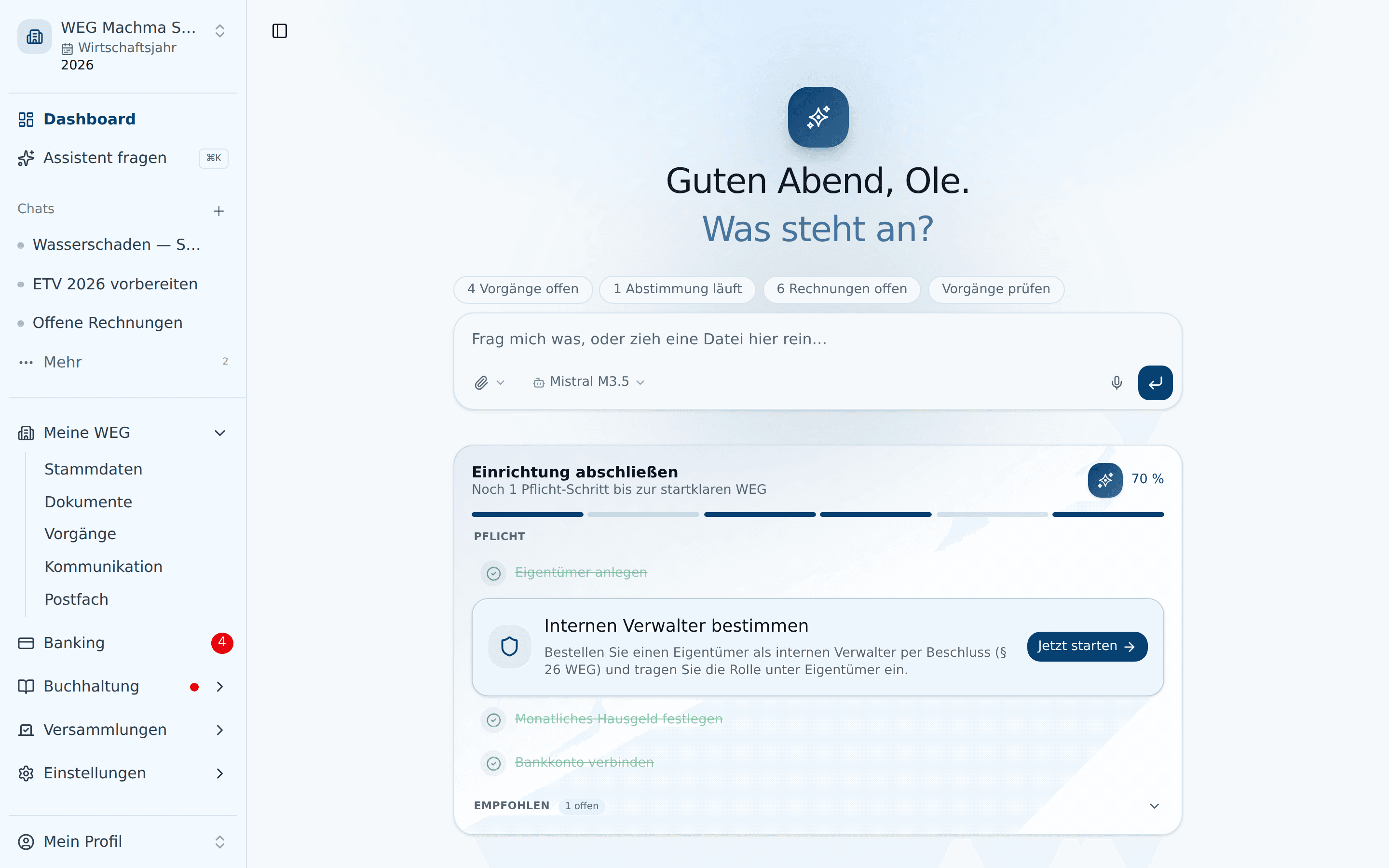 Dashboard – deine Startseite nach der Anmeldung